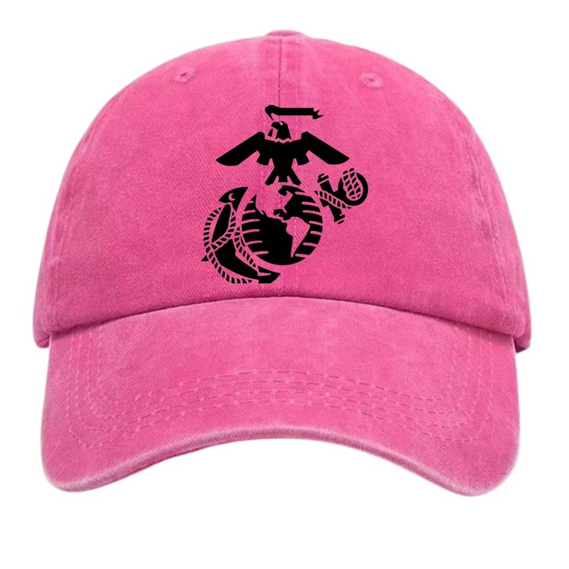 USMC Eagle Globe Anchor Washed Baseball Cap Adjustable Marine Corps Tribute Hat gallery