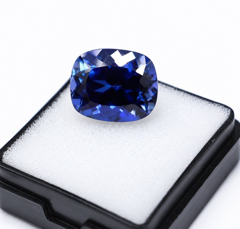 Natural Blue Tanzanite 11Ct Unique Cushion Cut Best Certified Loose Gemstone