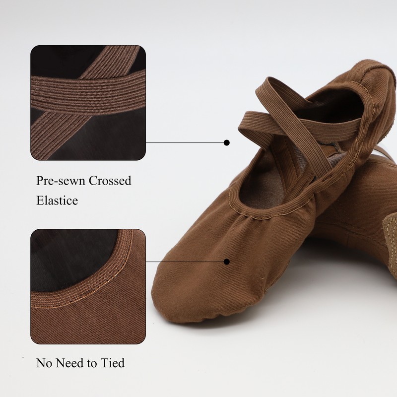 Women and Girls' Ballet Shoes Gymnastics Yoga Dance Slipper Split-Sole gallery