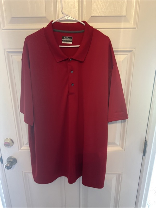 Ben Hogan Performance Polo Shirt Men’s 4XL Red 100% Polyester Big&Tall