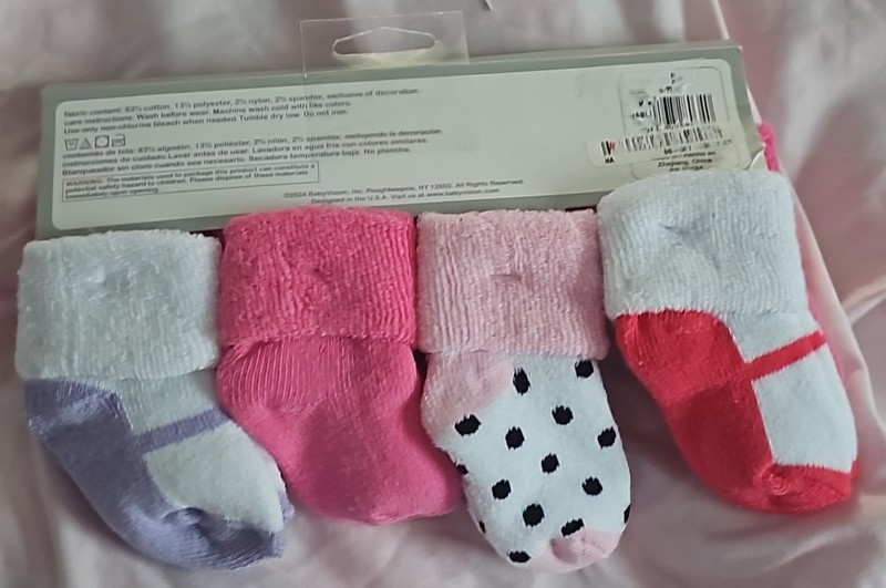 BabyVision Girls 6-12M 8-Pair Ankle Cuffed Socks, Hearts Mixed, Multicolor