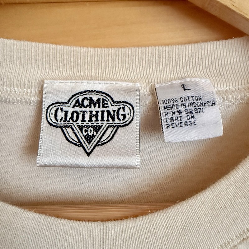 Vtg 1991 ACME Clothing Looney Tunes Wile E. Coyote Cowboy Embroidered T-Shirt L gallery