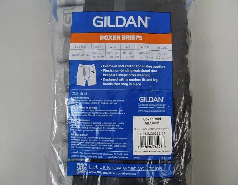 Gildan Boxer Briefs Mens (5 Pack) Classic Length Tag Free New (Assorted Colors) gallery