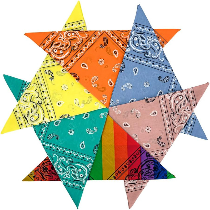 Bandanas 3 Pack 6 Pack 12 Pack 22 Inch Cotton Paisley Kerchiefs for Men and Wome gallery