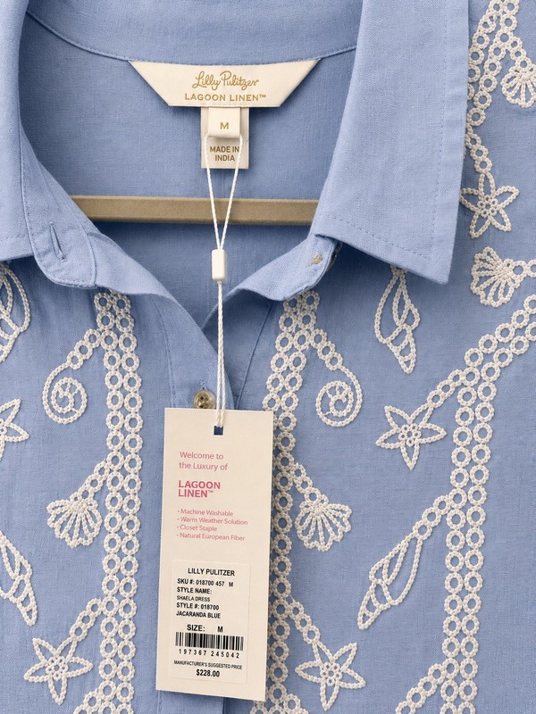NWT Lilly Pulitzer Shaela Linen Dress M in Jacaranda Blue gallery