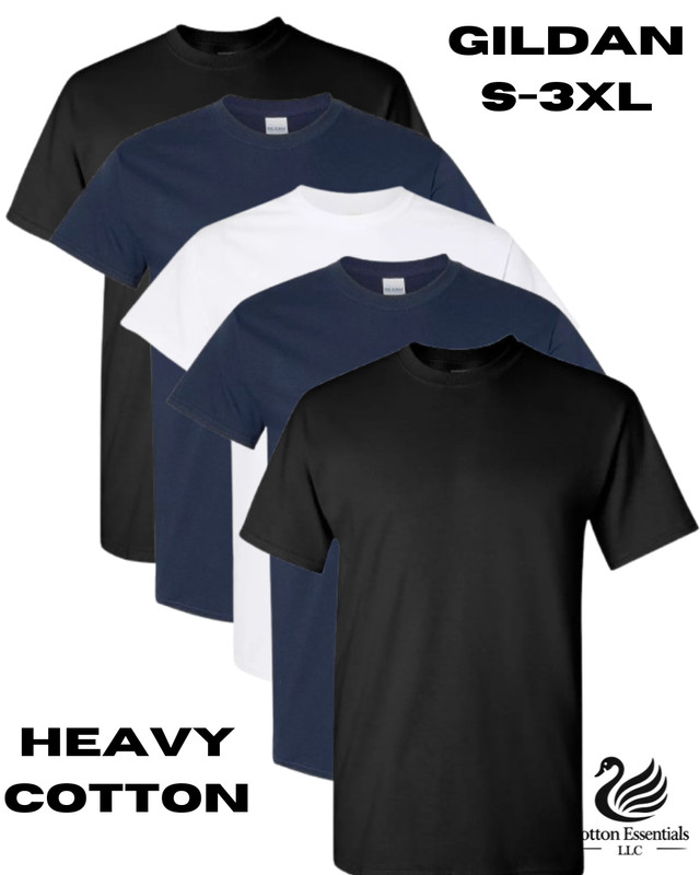Gildan (5-pack) Bulk Solid Heavy Cotton Short Sleeve Blank Men T-Shirt S-3XL gallery