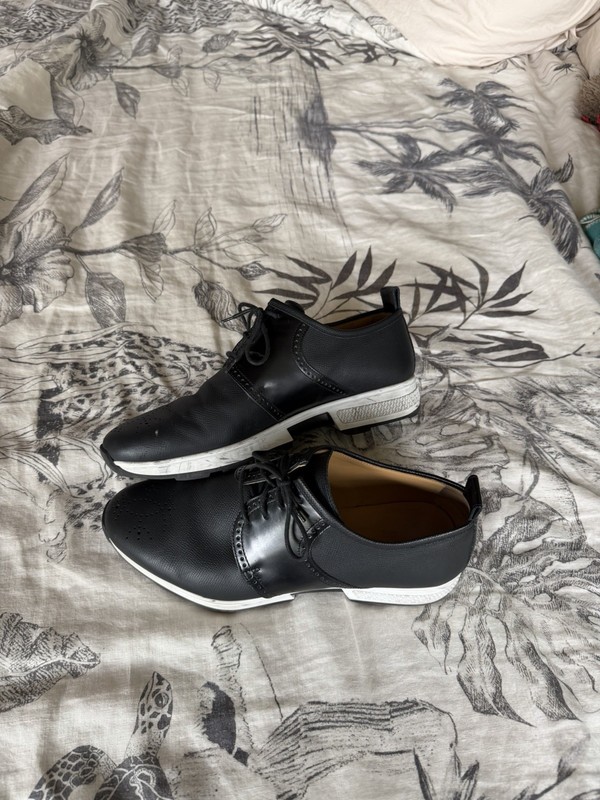 NIB! Men's Hermes Newton Epsom Calfskin Black Derby Shoes Size US 8 EU 41 gallery