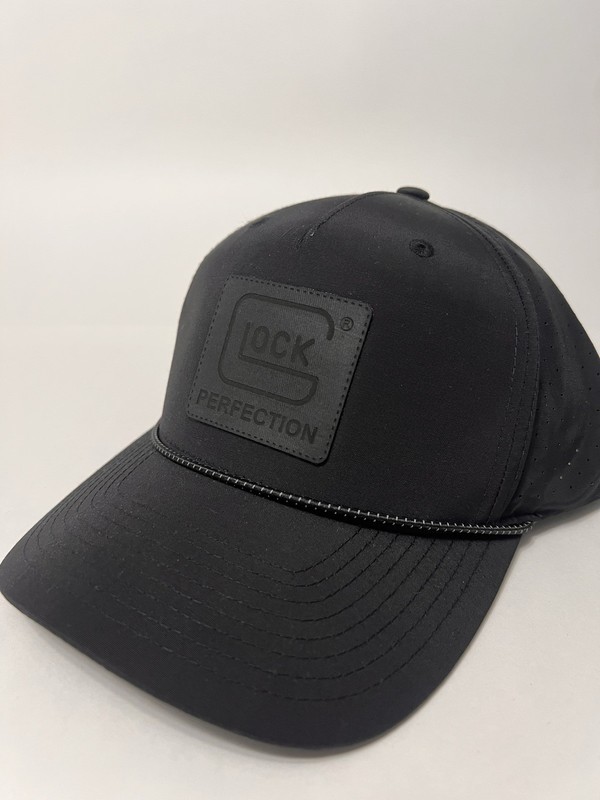 Glock Perfection Richardson 355 Performance Hat Black Hat and Leather Patch NWT