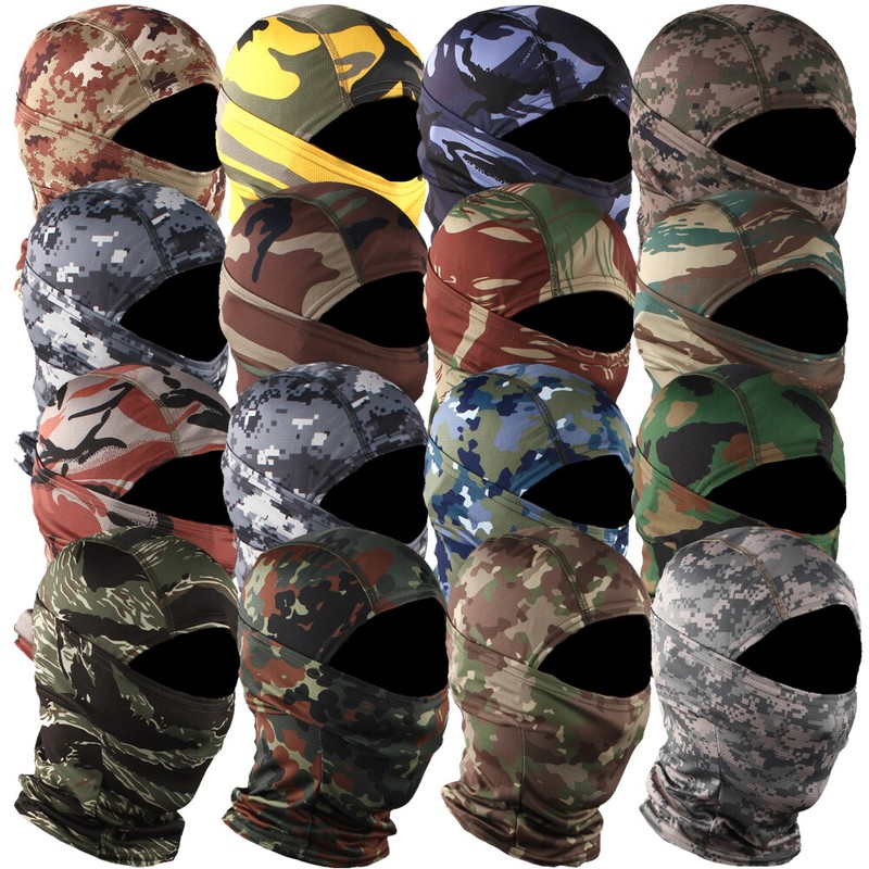 UV Protection Camo Balaclava Tactical Face Mask Ski Sun Hood Mask Hat Men Women