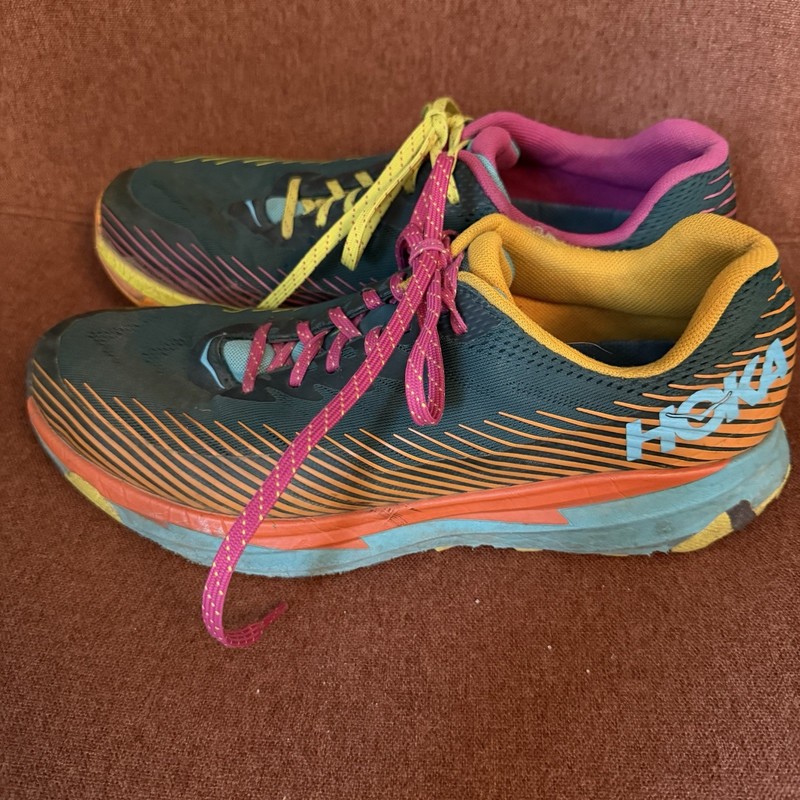 HOKA Cotopaxi Multicolor Striped Breathable Running Sneakers Fabric Upper Men