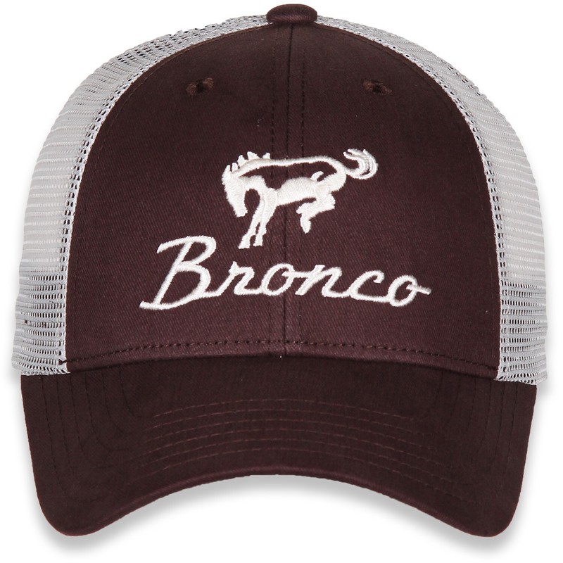 CHECKERED FLAG SPORTS FORD BRONCO LOGO EMBROIDERED BROWN TAN MESH HAT G1894 gallery