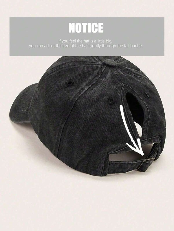 Distressed Baseball Cap Ponytail Unstructured Dad Hat Washed Y2K Anti-UV gallery