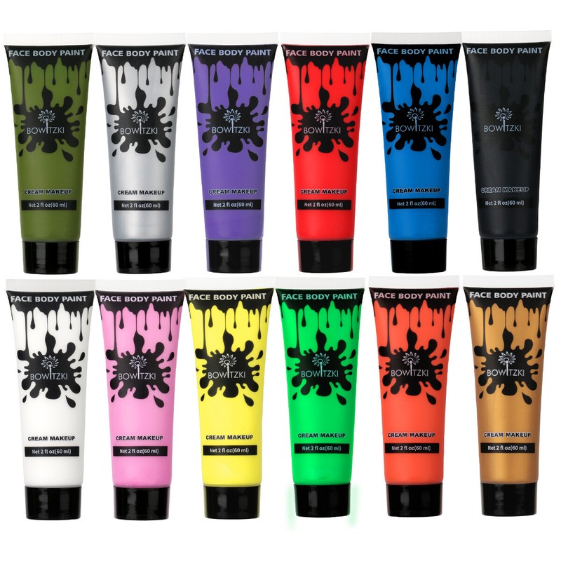 Bowitzki Face Body Paint Set Cream Makeup 60ml Water Based Face Painting Party