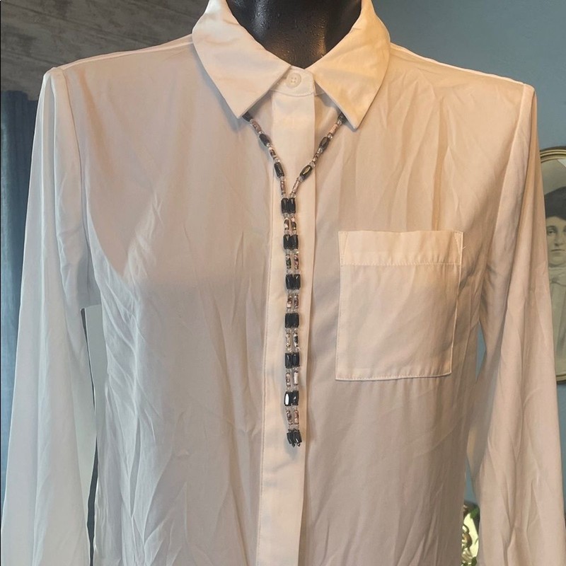 Nine West White Dress Shirt. Necklace not included. gallery