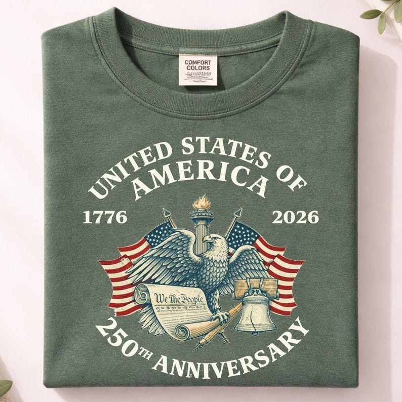 250th Anniversary Comfort Colors Shirt, 4th of July T-Shirt, USA Flag Vintage Te