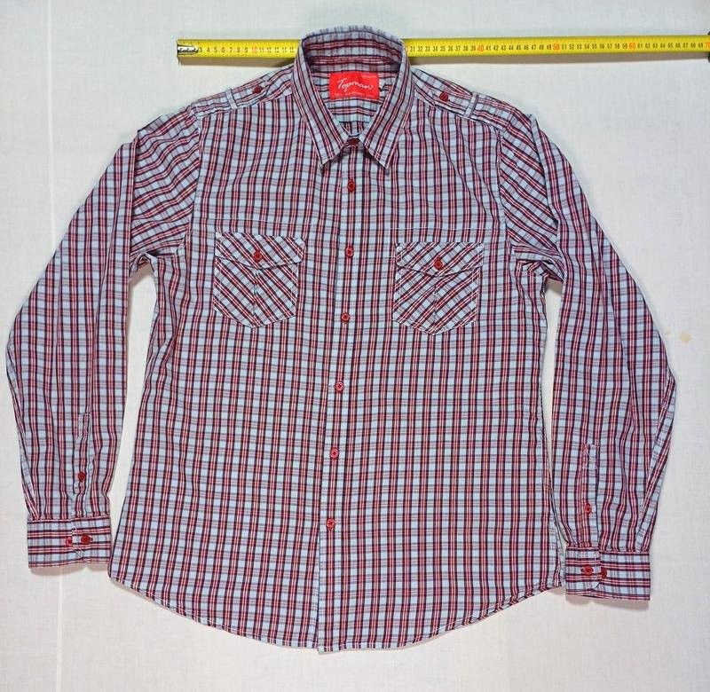 Men Topman shirt red cotton 40/L/48