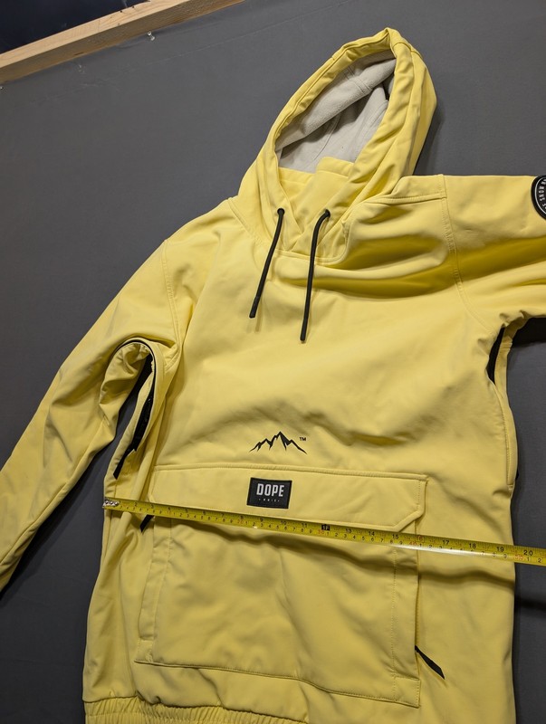 Dope Snow yellow hooded anorak jacket, size Medium gallery