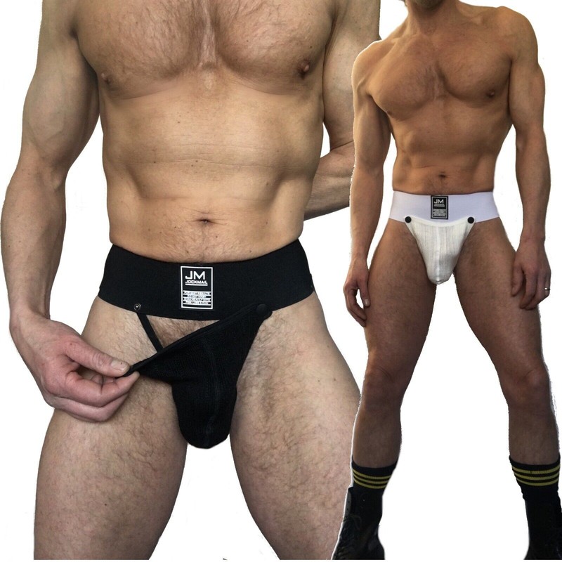 Jockmail Mens Removable Pouch Jockstrap Deep Waist Jock Strap Underwear Briefs