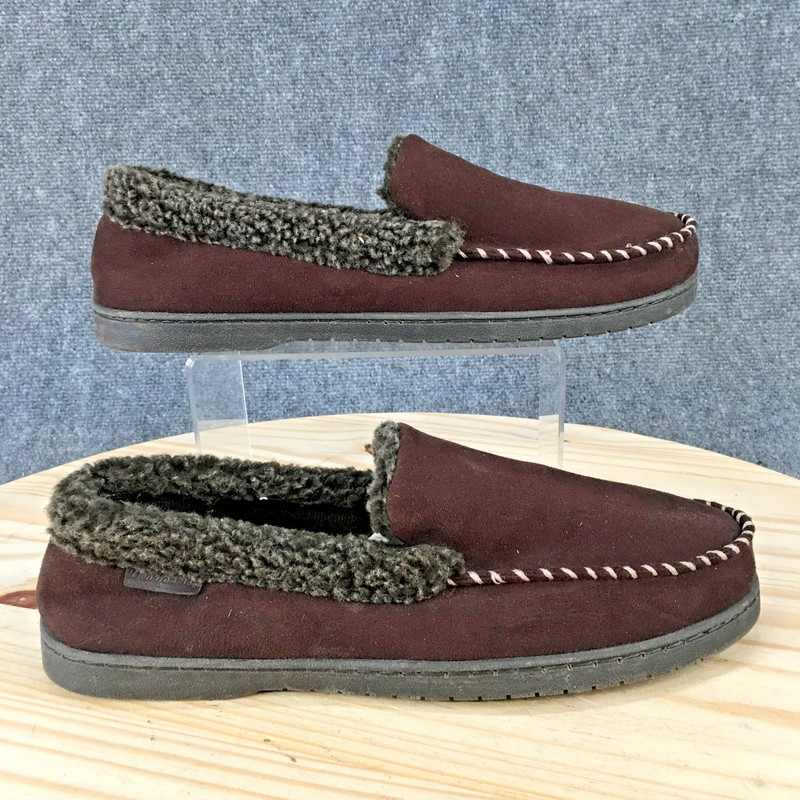 Dearfoams Shoes Mens 11-12 Eli Casual Moc Toe Slip On Loafers Slippers Brown