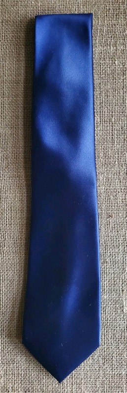 Countess Mara Silk Necktie Solid Blue Satin Finish Classic Dress Tie Luxury