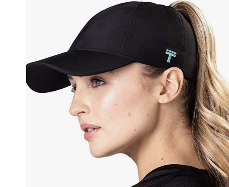 Women’s Top Knot Black Magnetic Ponytail Baseball Hat Cap Size Small Medium