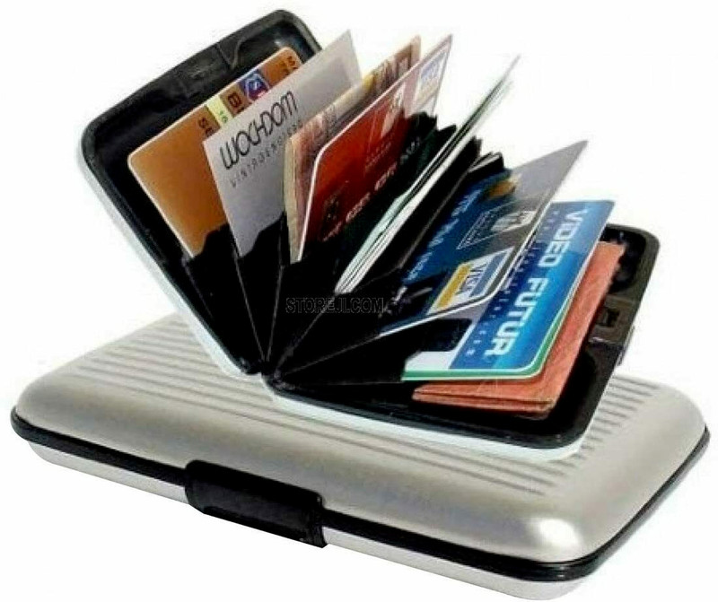 Mini RFID Aluminum Wallet Credit Card Holder Business Card Case Metal ID Case US gallery