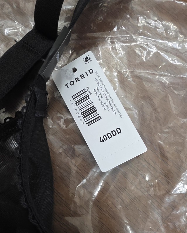 TORRID Balconette Unlined Mesh Embroidery Bra 40DDD NWT gallery