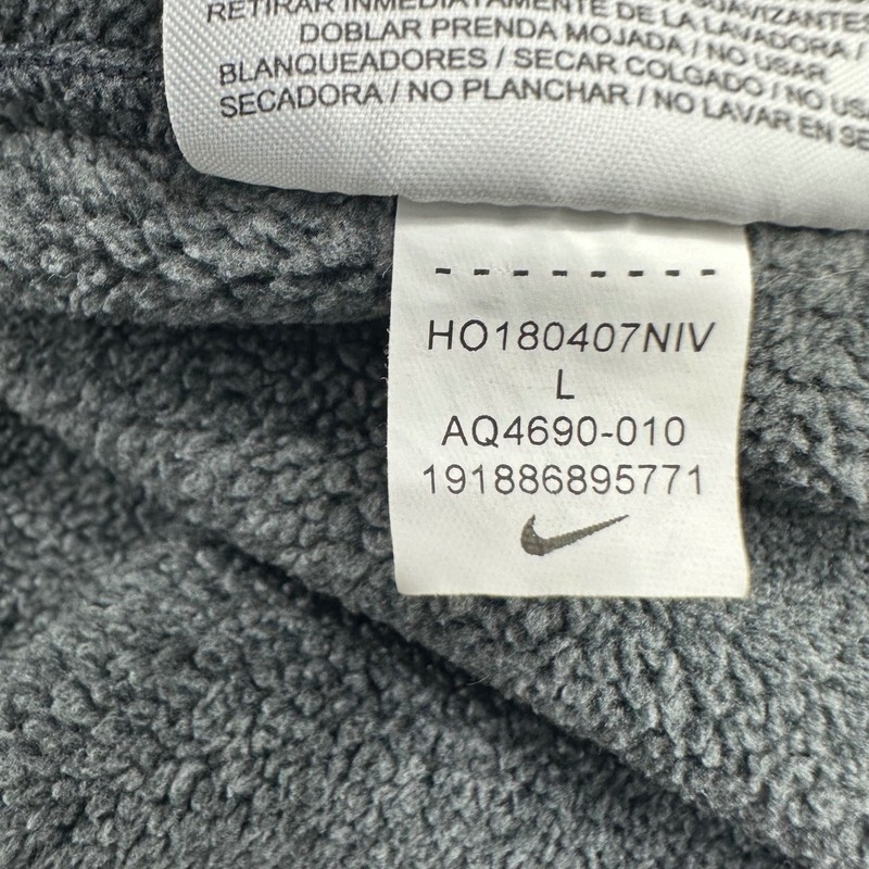 Nike Dri-FIT Gray Fleece Funnel Neck Sweatshirt Side Zip AQ4690-010 Womens Large gallery