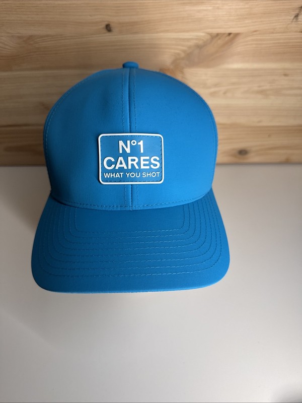 G/FORE NWT “No 1 Cares What You Shot” Patch Golf Hat Cyan/Blue NWT $45