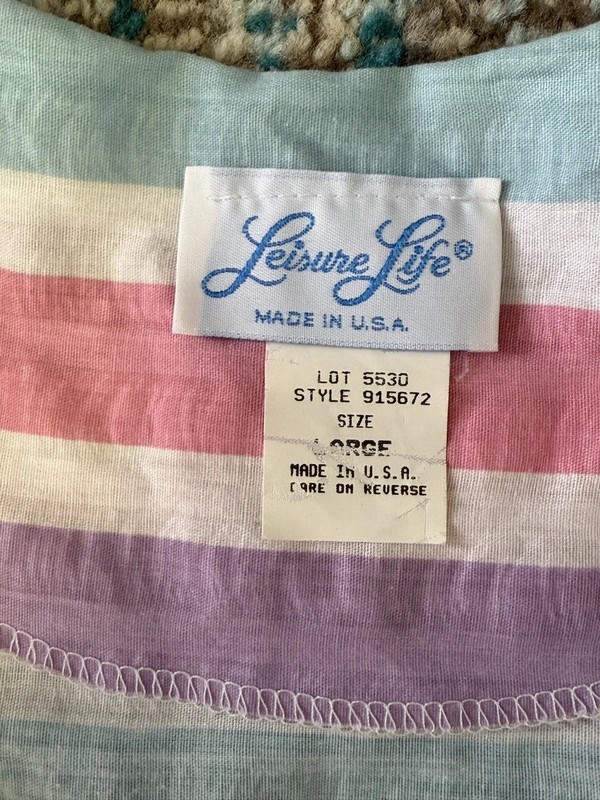 Leisure Life House Dress Vintage Large Made In USA Rainbow Gown gallery