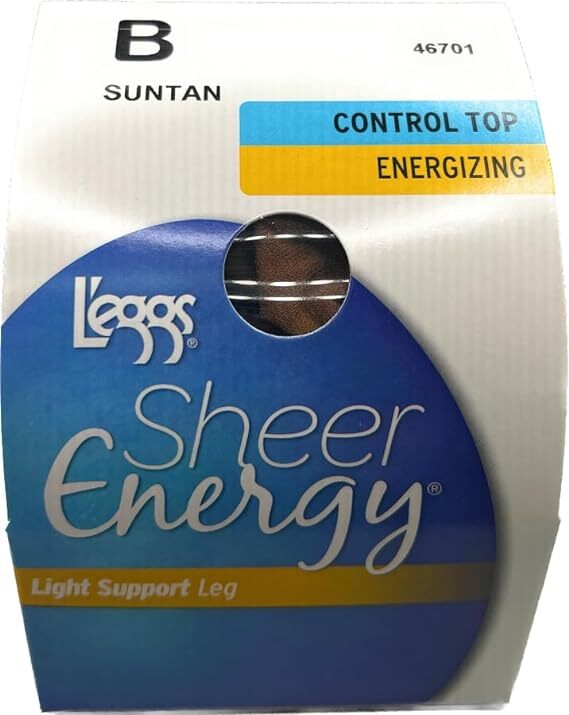3 Pack Leggs Sheer Energy Control Top Energizing Size B Suntan Light Support Leg gallery