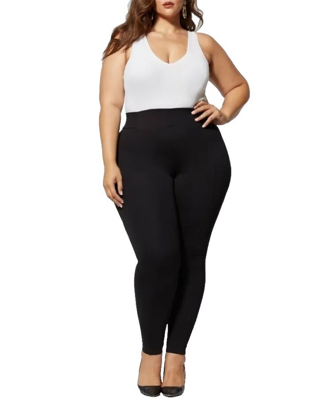 Fashion To Figure Black Front & Back Seam Pull On Ponte Pants Plus Size 2 NWT gallery