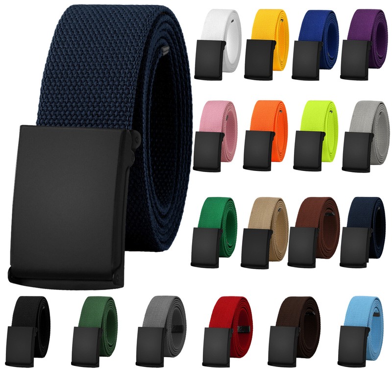 Falari Canvas Web Belt Adjustable Size Cut to Fit Golf Belt Flip Top Buckle