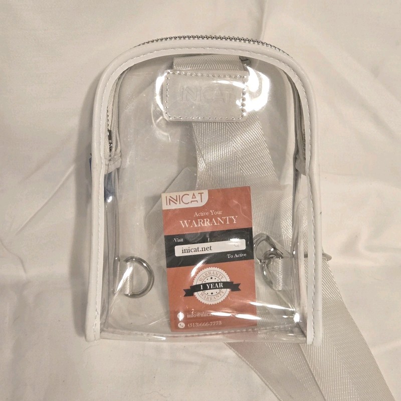 INICAT Unisex Stadium Approved Adjustable Transparent Crossbody Chest Bag White gallery