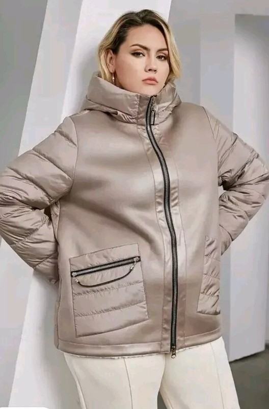 New Women’s Astrid Khaki Hooded Zippered Fall Winter Jacket Sz 12