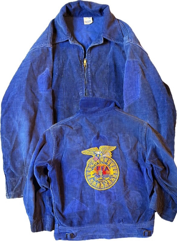 VTG FFA Jacket Mens Medium M Blue Corduroy 50s 60s Kansas Future Farmers America gallery