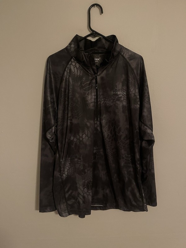 Kryptek Dark Gray Snakeskin Camo 1/4 Quarter Zip Pullover Shirt – Men’s 2XL XXL