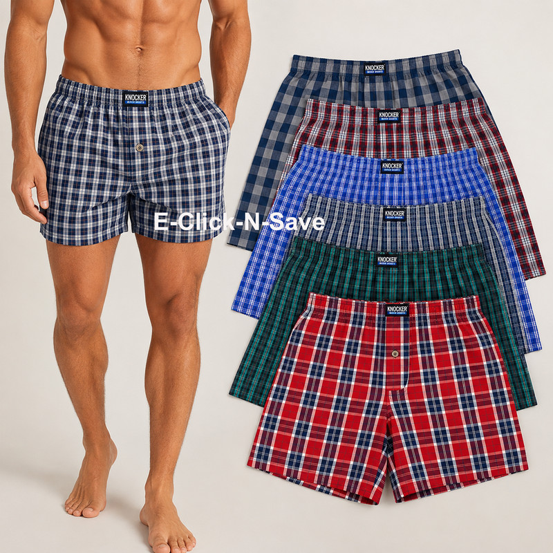 3 6 12 PACK Men Knocker Plaid Boxer Shorts Underwear Lot Trunk Boxer Brief S-3X gallery