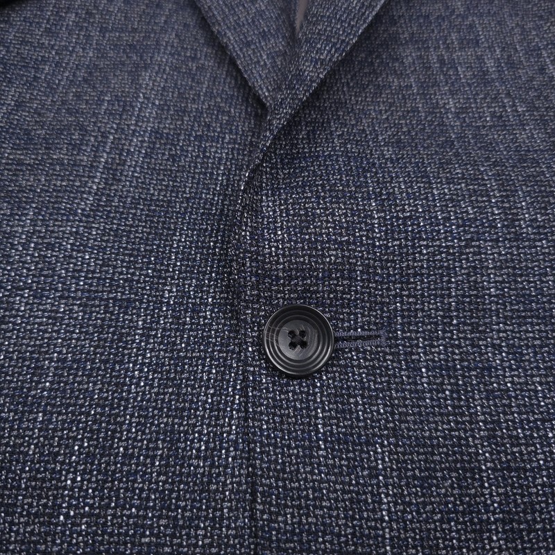 Jack Victor Midland Textured Sport Coat Mens 42S Blue Charcoal Blazer Jacket gallery