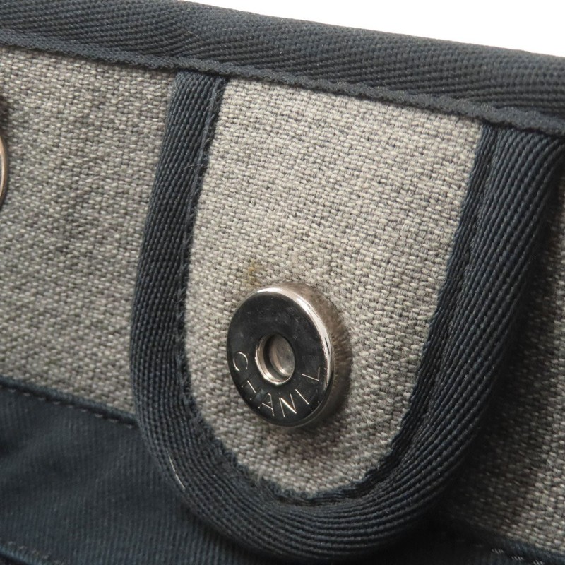 CHANEL Deauville SilverHardware Tote Bag Canvas Ladies [Used] gallery