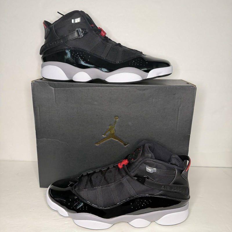 Nike Air Jordan 6 Rings Black-Fire Red-White Black Cement Men’s 14 [FZ4178-010]