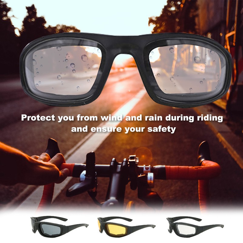 Pro Chopper Riding Motorcycle Glasses Clear Smoke Yellow, Padded, Comfortable gallery