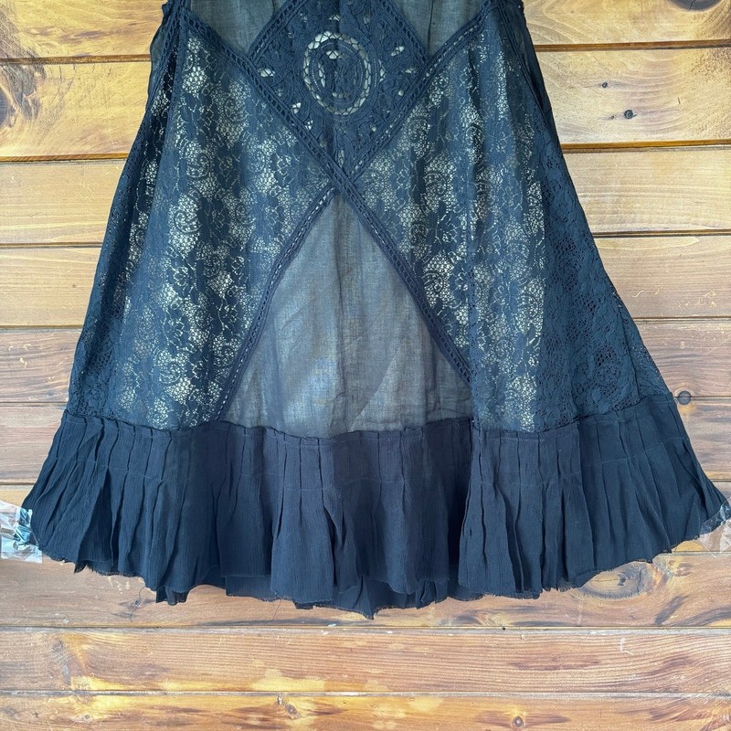 Free People Angel Lace Coquette Cotton RawHem Mini Babydoll Dress Size Small gallery