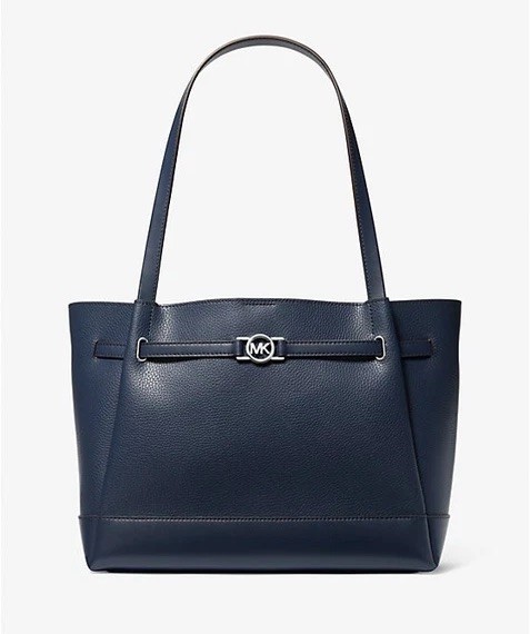 MICHAEL KORS Bag REED LG Belted TOTE Blue Navy Leather gallery