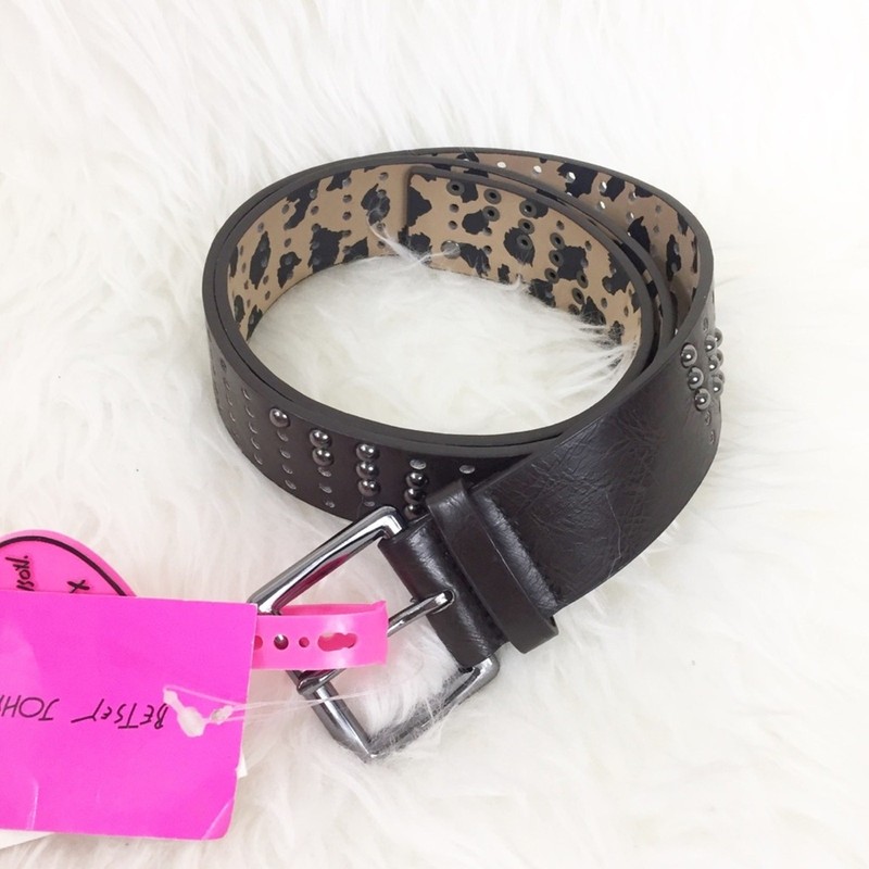 Betsey Johnson | Perforated Studded Belt | Sz M gallery