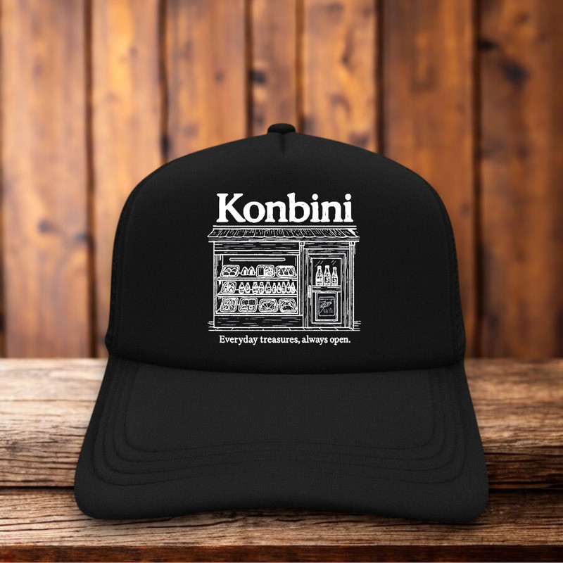 Konbini Lawson FamilyMart Japanese Convenience Store Mens Trucker Hat Black