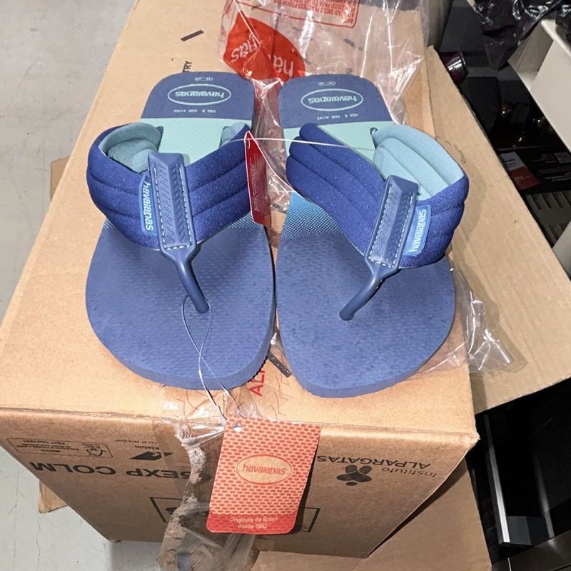 Havaianas Men’s Blue Flip Flop Sandals US 8 EU 41/42 Logo Rubber Straps