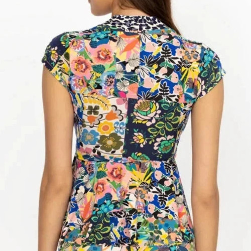 Johnny Was CSW7620 Women's Sz S Multi Layla Floral Wrap Tankini Top $158 gallery