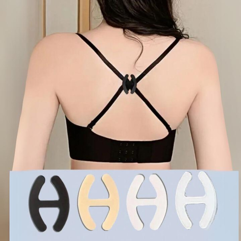 4 Pcs Women Bra Strap Holder Clips for Racerback Anti-Slip Bra Cross Back Clips gallery