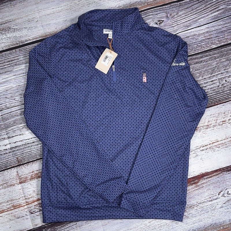 NWT SOUTHERN HILLS CC 1/4 Zip Pullover – Indigo Blue Skull PETER MILLAR – SMALL